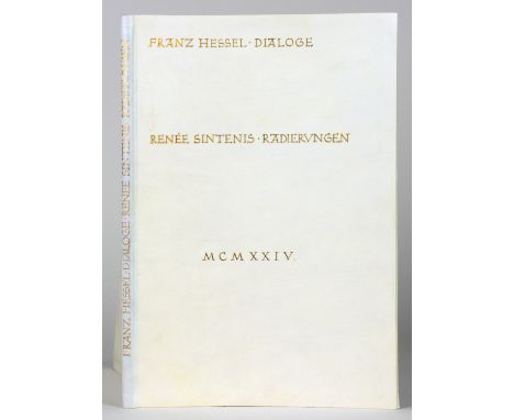 Renée Sintenis - Franz Hessel. Sieben Dialoge. Mit sieben Radierungen von Renée Sintenis. Berlin, Ernst Rowohlt 1924. Mit sie