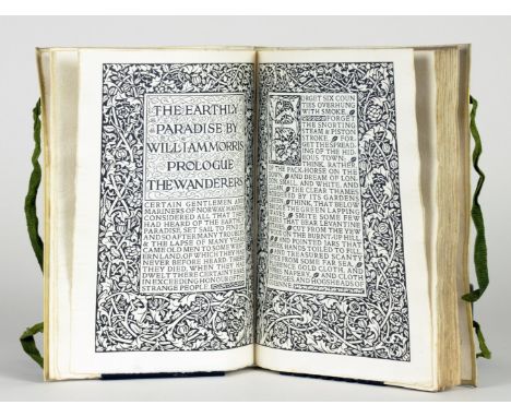 Kelmscott Press - William Morris. The Earthly Paradise. Volume I [-] VIII. Hammersmith 1896-1897. Mit zahlreichen Holzschnitt
