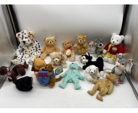Assortment of Soft Toys to include Steiff, Disney, and TY. 