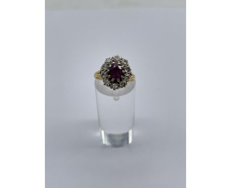 18ct Gold Ruby and Diamond Ring.