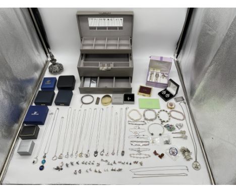 Collection of Dress Jewellery to include approx. Fifteen HM Silver Necklaces with Pendants, Six HM Silver Bracelets, Silver B