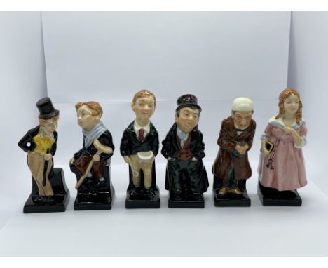 Six First Series Charles Dickens Bone China Figurines by Royal Doulton to include Dick Swiveller, Tiny Tim, Oliver Twist, Art