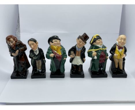 Six First Series Charles Dickens Bone China Figurines by Royal Doulton to include Fagin, Stiggins, Tony Weller, Trotty Veck, 