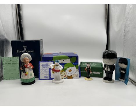 Boxed Royal Doulton - Old Mother Hubbard no 20/1500, Boxed Coalport - The Snowman - Play it Again, Boxed Beswick - Purrfect P