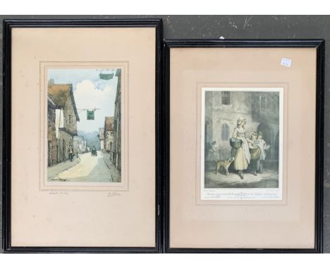 A colour print of North Street, Dorking, 27x18cm; together with one other 