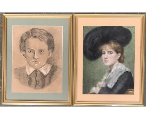 Maud Porter (fl.1880-1905), portrait of Anne Duncan Kilgour, pastel on paper, signed and dated 1901, 35x26.5cm; together with