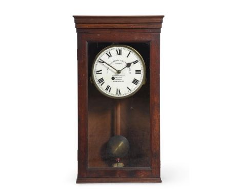 An oak time recording 'clocking in' timepiece the Gledhill-Brook time recorders ltd patent, Huddersfield, Halifax, London, Bi