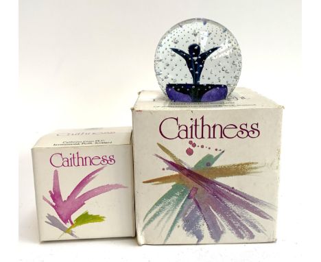 A boxed Caithness paperweight, 6.5cmH; together with an empty Caithness box 