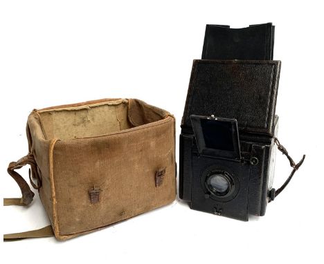 A Houghton Butcher MFD Company Popular Pressman camera, with Wallace Heaton Zodellar Anistagmat f/4.5 lens, in carry case 