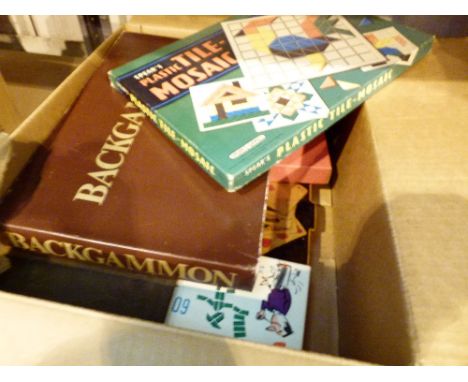 Box of assorted vintage games, dating to the early 1960's