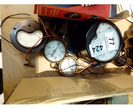 Collection of vintage guages etc