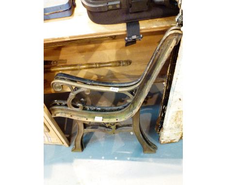 Pair of cast iron bench ends 