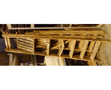 Two pairs of vintage wooden step ladders