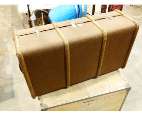 Large oak bound luggage trunk