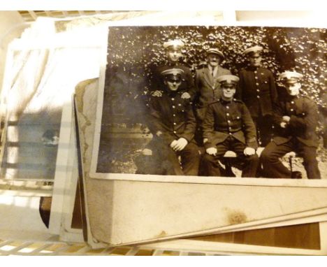 Collection of mixed vintage postcards and photographs including WWI