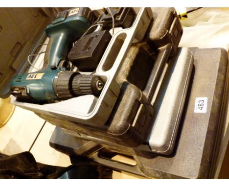 Four cased tools including cordless drill, rotary hammer drill etc 