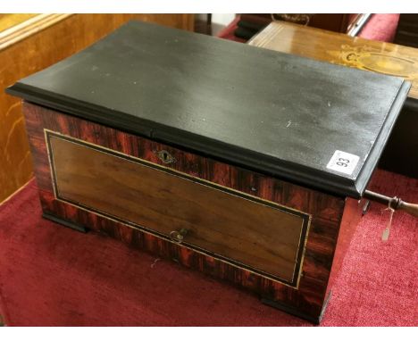 Antique Helvetia Swiss Music Box w/Polyphon disc - measures 16" x 10", in working order