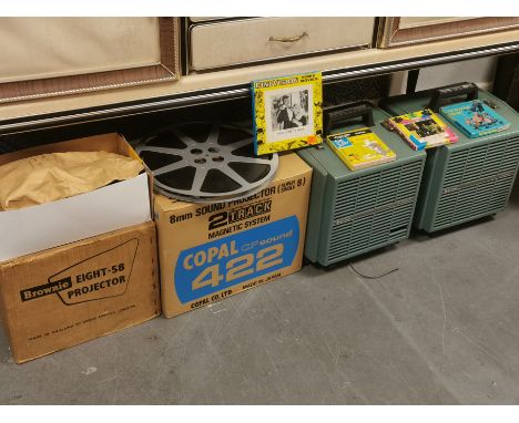 Collection of Various Bell &amp; Howell and Other Vintage Projectors Inc Tom &amp; Jerry/Stooges/Disney Film Reels