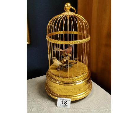 Reuge Swiss Sainte-Croix Twin Songbirds Caged Automaton Music Box - 28cm high and in working order