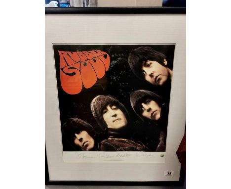 The Beatles Collectable Rubber Soul Limited Signed Lithograph Print - 70 x 60c inc frame