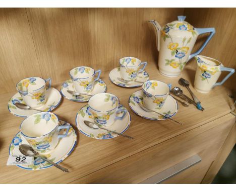 Vintage 1930's Crown Ducal Rosemary Coffee Service