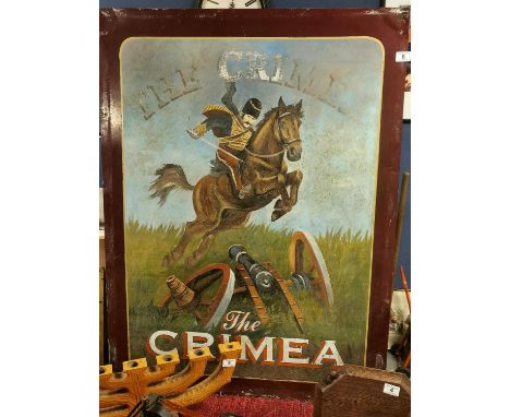 Large Original Enamel Pub Sign 'The Crimea' - Breweriana/Militaria Interest - 118h by 86cm wide