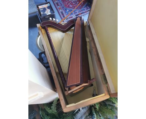 Cased Mini-Harp Stringed Classical Musical Instrument