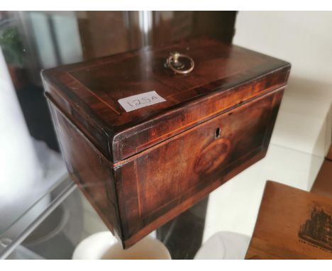 Antique Inlaid Wood Tea Caddy Box