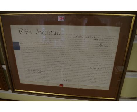 MANUSCRIPT DOCUMENTS:&nbsp;a circa 1820 indenture; together with two circa 1810 legal documents, each framed and glazed. (3) 