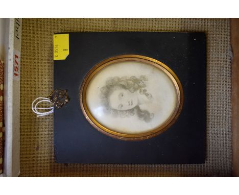 English School,&nbsp;19th century, head and shoulders portrait miniature of Julia Reynolds, daughter of Rear Admiral Reynolds