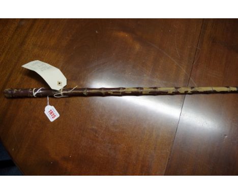 An antique Japanese bamboo sword stick,&nbsp;the blade signed.&nbsp; 