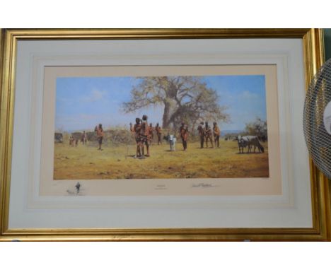 David Shepherd - The Masai limited edition print framed but not glazed 411/850 signed