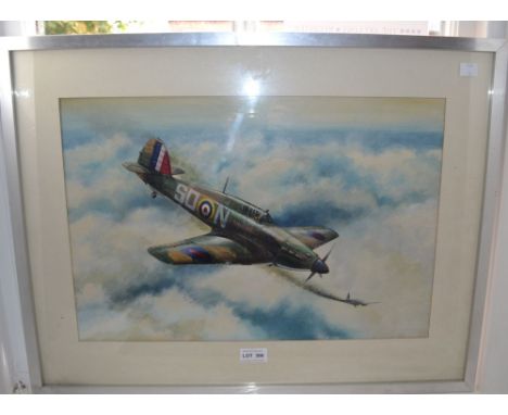 Kenneth Aitkin, 'Hawker Hurricane', watercolour painting, framed, 33cm x 50cm