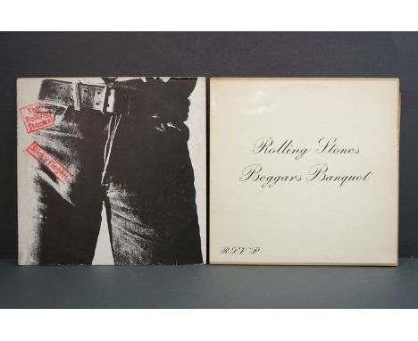 Vinyl - The Rolling Stones 2 LP's to include Sticky Fingers (W59100) Italian pressing, no zip front sleeve, plain white inner