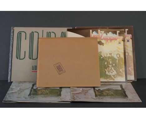 Vinyl - Six Led Zeppelin LPs to include In Through the Outdoor (cover D) SSK59410, Coda 790051, 2 x II (588198 red/maroon, Ki
