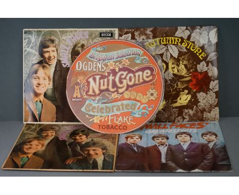 Vinyl - Five The Small Faces vinyl LP's to include Ogden's Special Nut Gone Flake Tobacco (Immediate Records 21639/68), The A