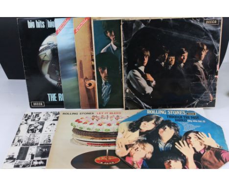 Vinyl - 10 x The Rolling Stones LP to include no 1, no 2, Exile on Main Street, Let It Bleed, Big Hits etc, sleeves and vinyl