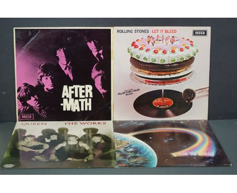 Vinyl - 4 LP's to include Rolling Stones Let It Bleed (SLK 16640 P) Decca Royal Sound Stereo, 70's German pressing with stick