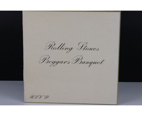 Vinyl - The Rolling Stones Beggars Banquet (SKL 4955) blue Decca label, Mirage Music, titles centred, and J/T under 1968. Sle