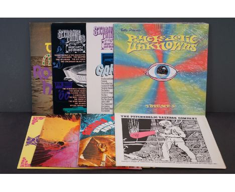 Vinyl - Psych / Punk Garage / Freakbeat - Eight long Deleted 80?s / 90?s rare UK compilations including Psychedelic Salvage C