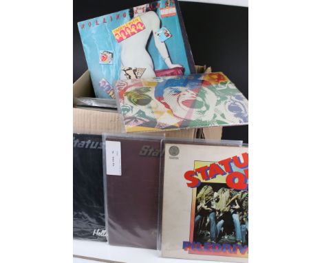 Vinyl - Around 55 UK Rock LPs to include Status Quo, Uriah Heep, Rolling Stones, Wishbone Ash etc, sleeves and vinyl vg+ 