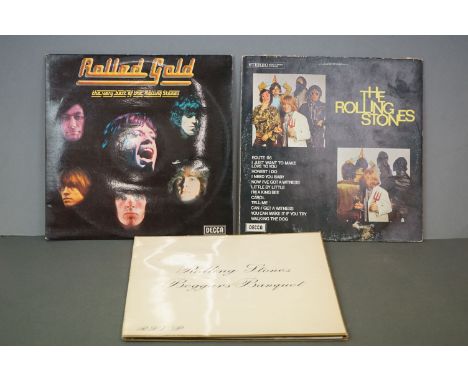 Vinyl - Rolling Stones 3 LP's to include Rolled Gold and Self Titled (both Dutch pressings), and Beggars Banquet (SKL 4955) S