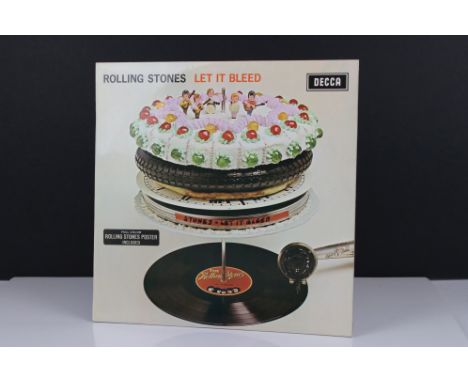 Vinyl - The Rolling Stones Let It Bleed (Decca SKL 5025) boxed Decca Stereo label, stickered sleeve, with poster, stereo inne