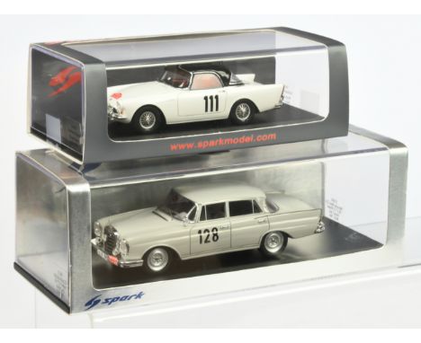 Pair of Spark model Rally cars - S1004 Mercedes-Benz 220SE 158 winner Monte Carlo Rally 1960 - Mint in Near to Mint boxes. (2