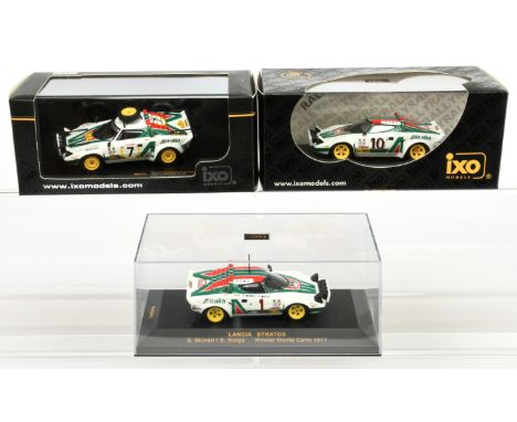 Ixo Models (1/43 Scale) group of Rally cars - Including RAC 112 Lancia Stratos HF #7 Safari Rally 1977 plus others similar (s