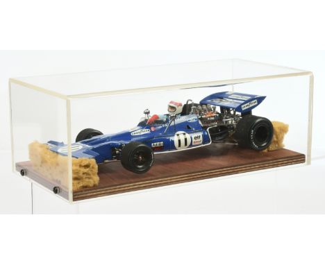 Exoto 1/18 scale model racing car, J Stewart driver, Ford, racing number 11 - Mint unboxed in a perspex display case.COLLECTI