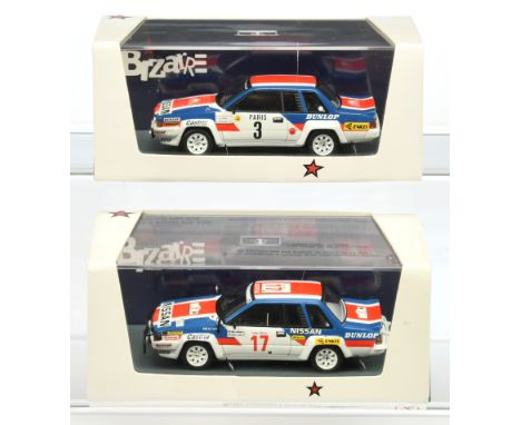 Bizarre 1:43 scale pair of Nissan - (1) BZ222 Nissan 240RS 3rd Safari 1985; (2) BZ333 Nissan 240RS Monte Carlo 1984 - Mint in