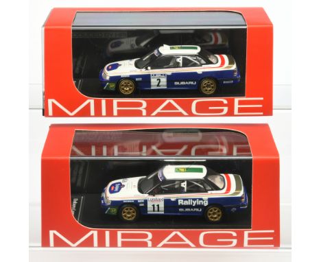 Pair of Mirage model cars - Subaru RS 1991 RAC 8187 plus others similar (see photo) - Mint in Mint boxes. (2)