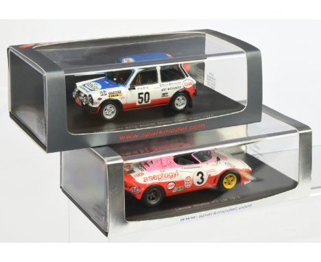 Pair of Spark Model Rally Cars -(1) Autobianchi A112 Abarth Monte Carlo Rally 1976, with racing number 50; (2) Lancia Stratos