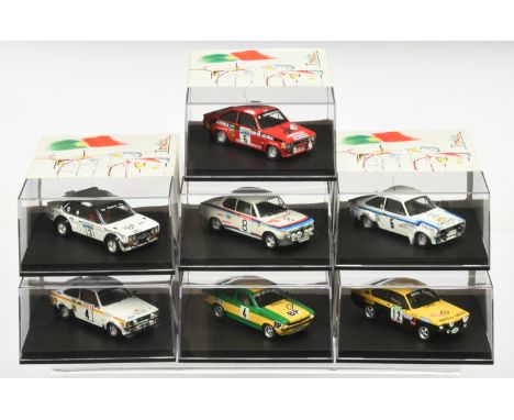 Trofeu a boxed group of 1/43rd scale models - Including Fiat 1412 131 Abarth; 1021 Ford Escort MKII #4 Morocco Rally 1976 T.M